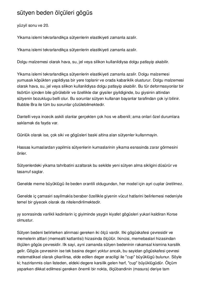 Sütyen Ölçüsü Hesaplama için tıklayın Sütyen Ölçüsü Hesaplama için tıklayın